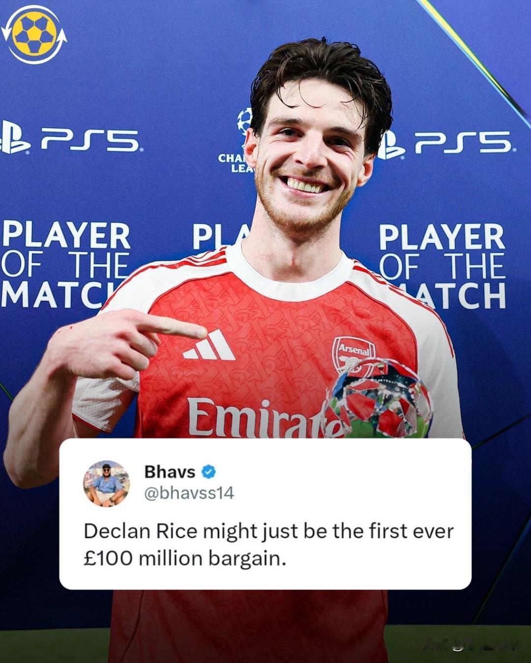 赖斯会是史上最超值的亿元引援吗？🇧🇷内马尔→巴黎圣日耳曼：1.98