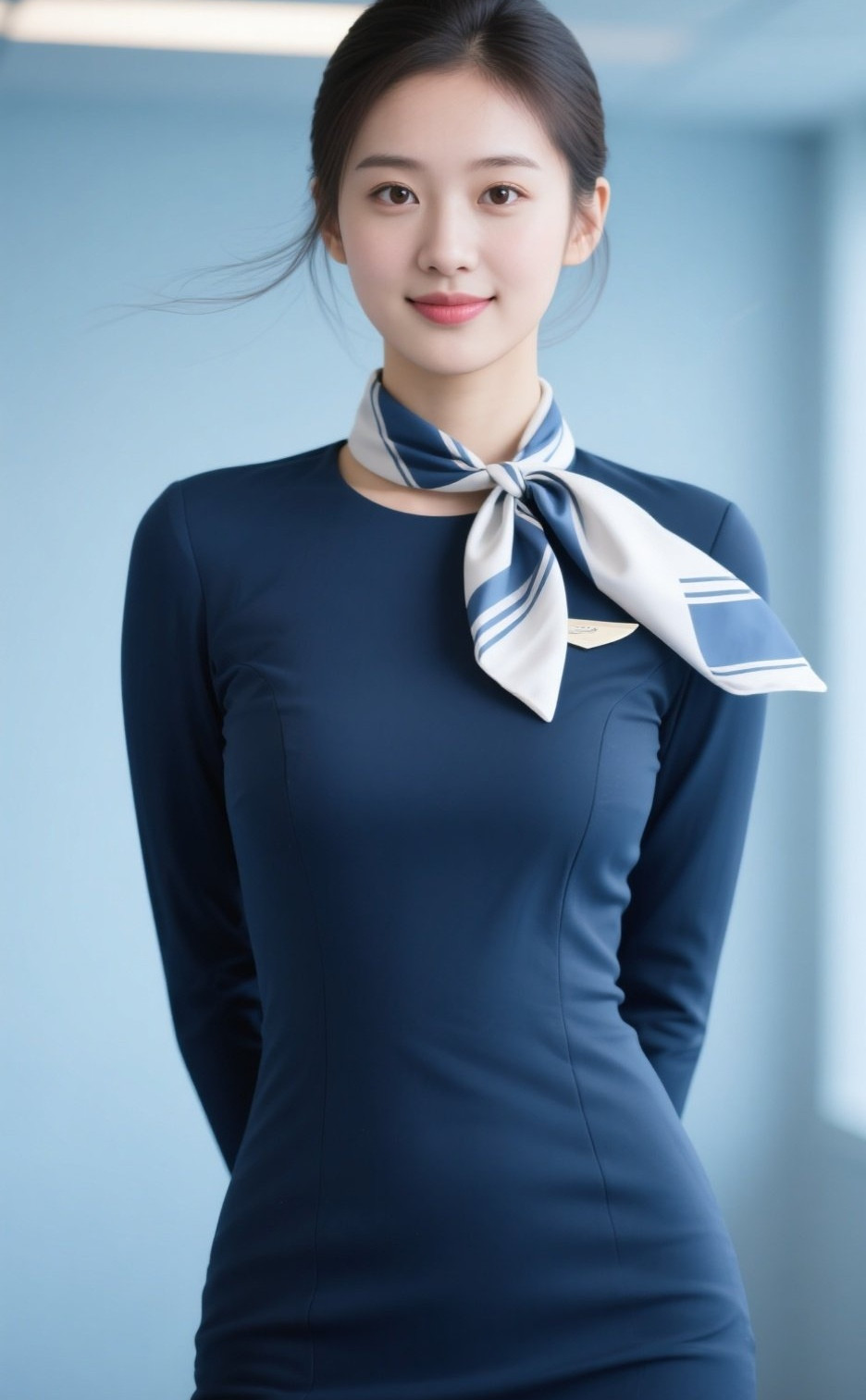 空姐美眉清新脱俗，宛若仙子