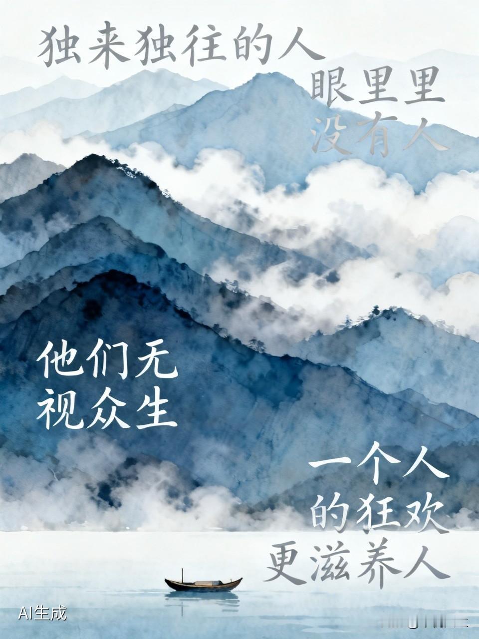 蠢人都想拿捏独来独往的人，却不知道，独来独往的人眼里没有人。他们比谁都清楚