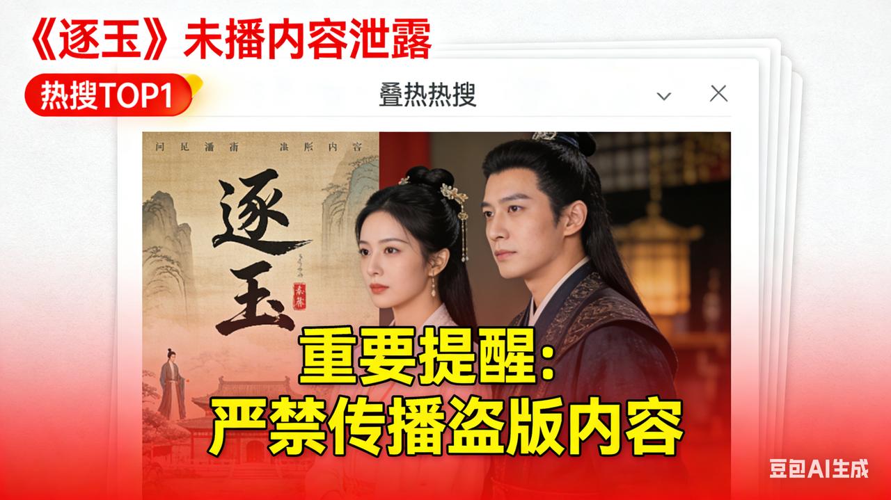 炸裂！《逐玉》全集40集遭泄露4K高清带水印0.99元打包疯传追剧党怒了