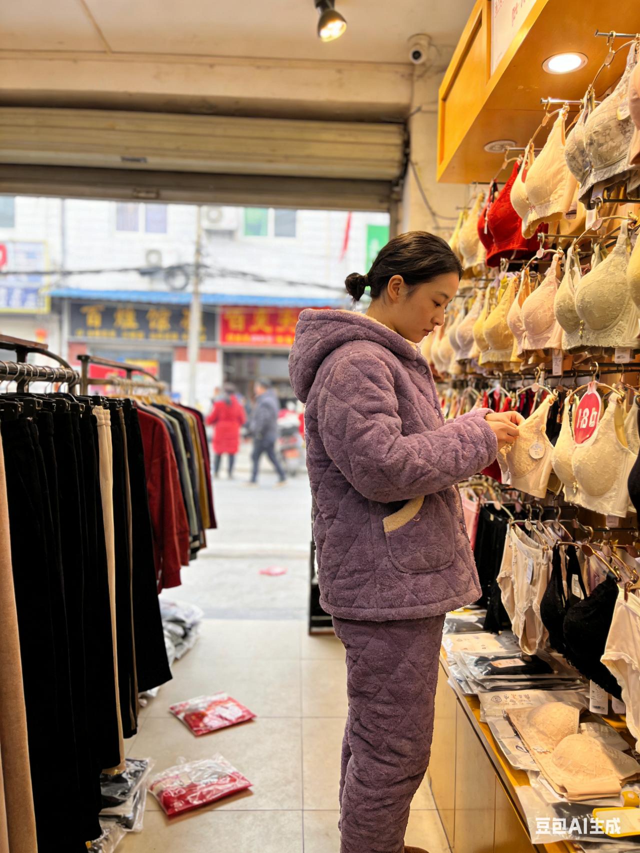 任敏回老家太真实！穿“省服”逛服装店，素颜随性毫无明星架子农历腊月廿六，演