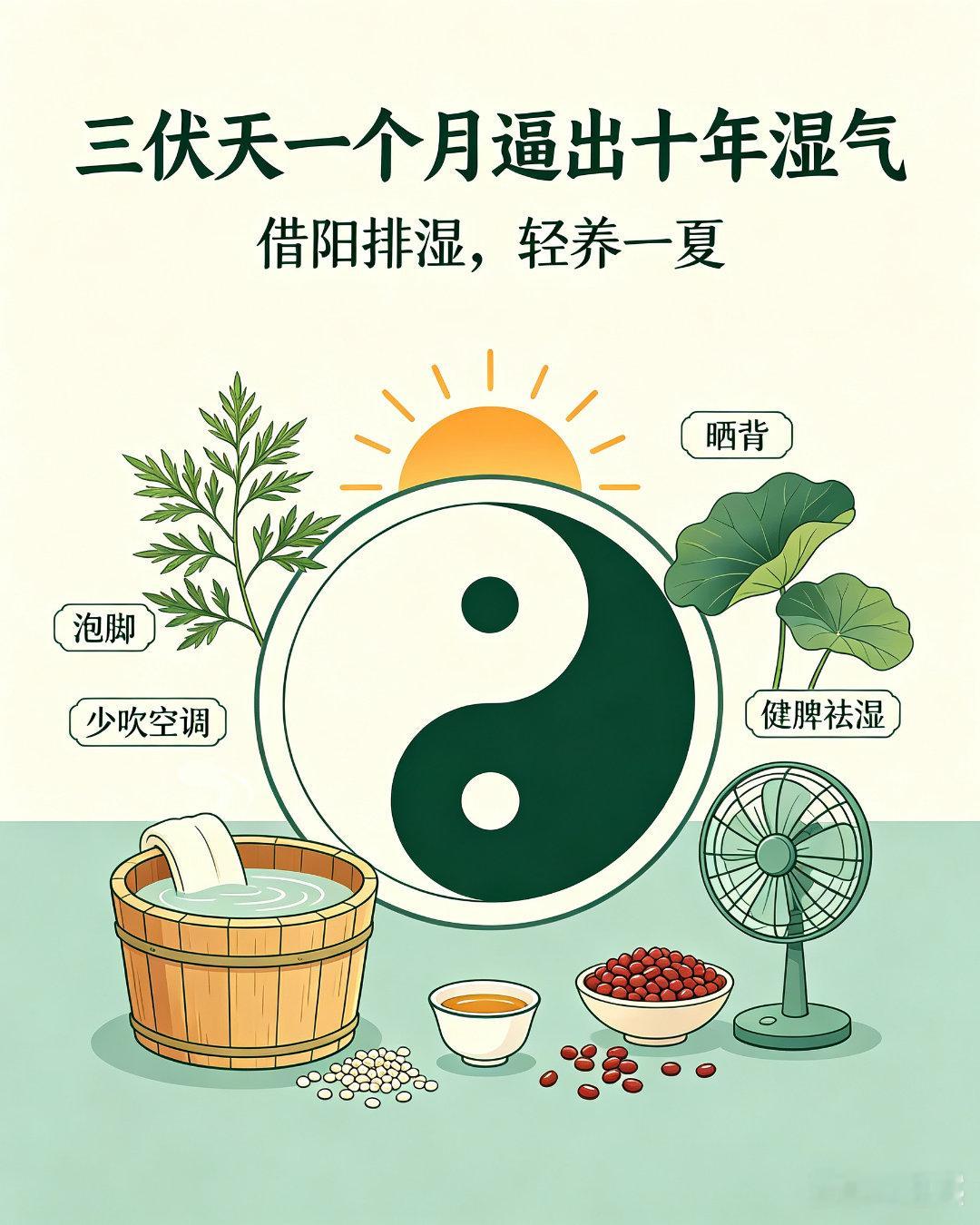 三伏天一个月逼出十年湿气科普中医讲春夏养阳，40天三伏天是一年祛湿黄金期。天地