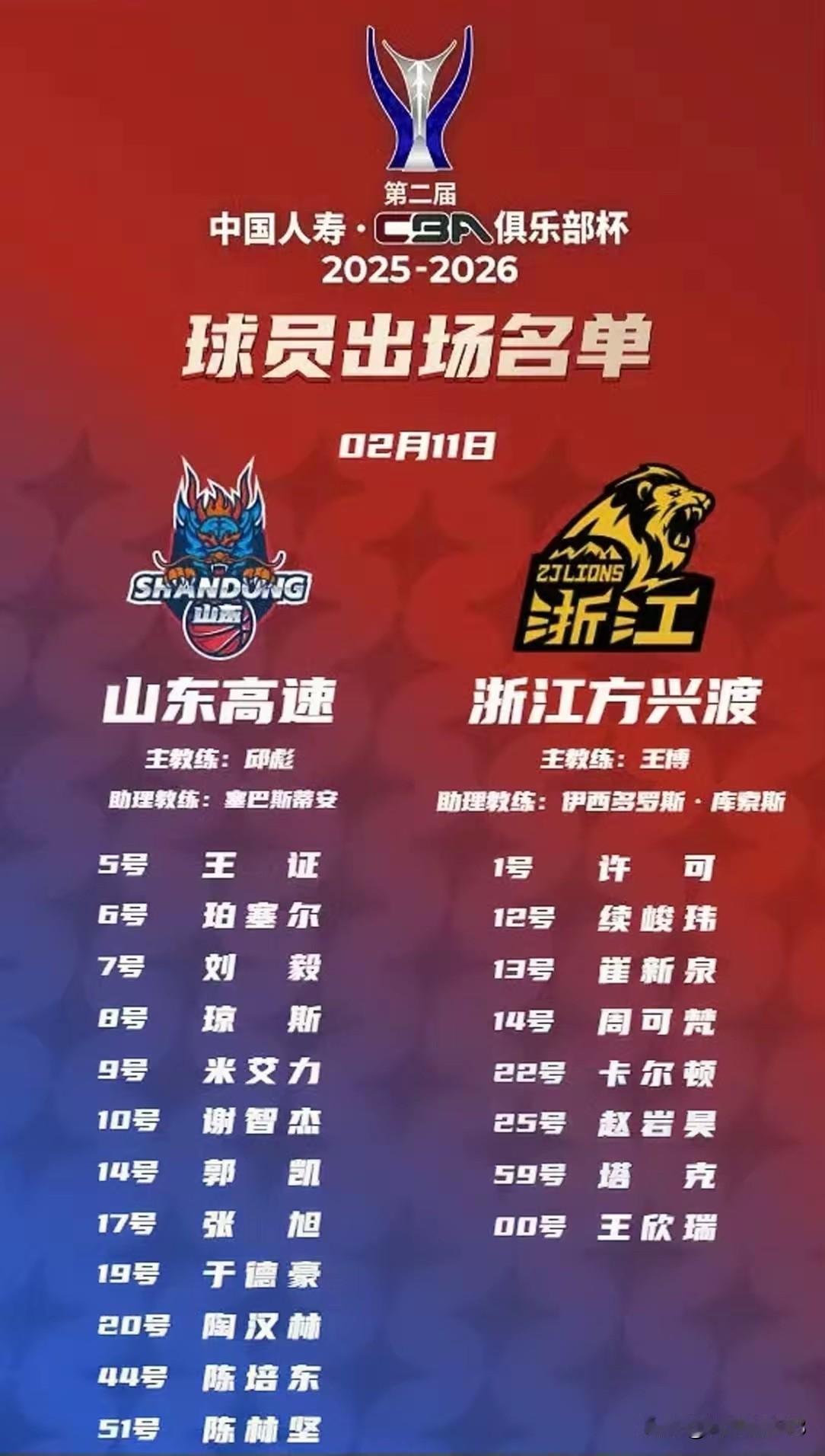 晒图笔记大赛就看浙江广厦这阵容，就知道今晚的三四名争夺战，浙江广厦又放弃了，一个