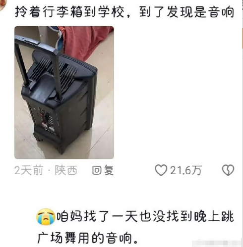 拎着行李箱到学校，到了发现是音响