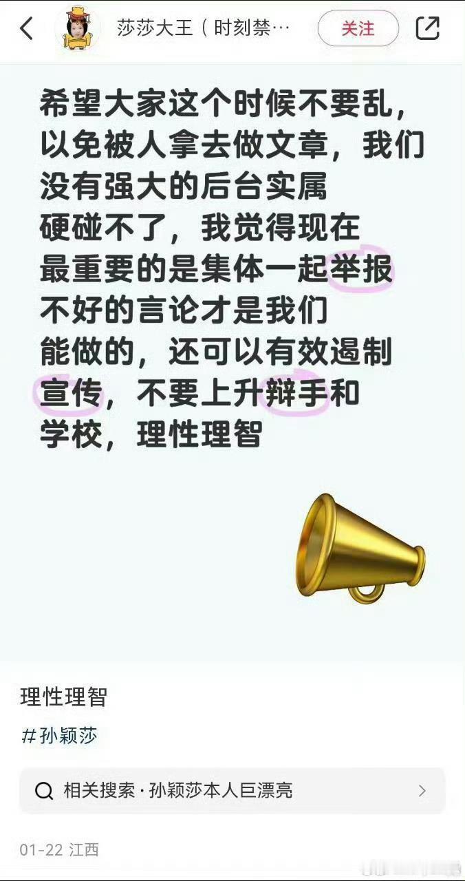 新国辩莎丝发现辩论相关言论时都是在呼吁大家理智讨论不上升，只澄清了提及的《五问