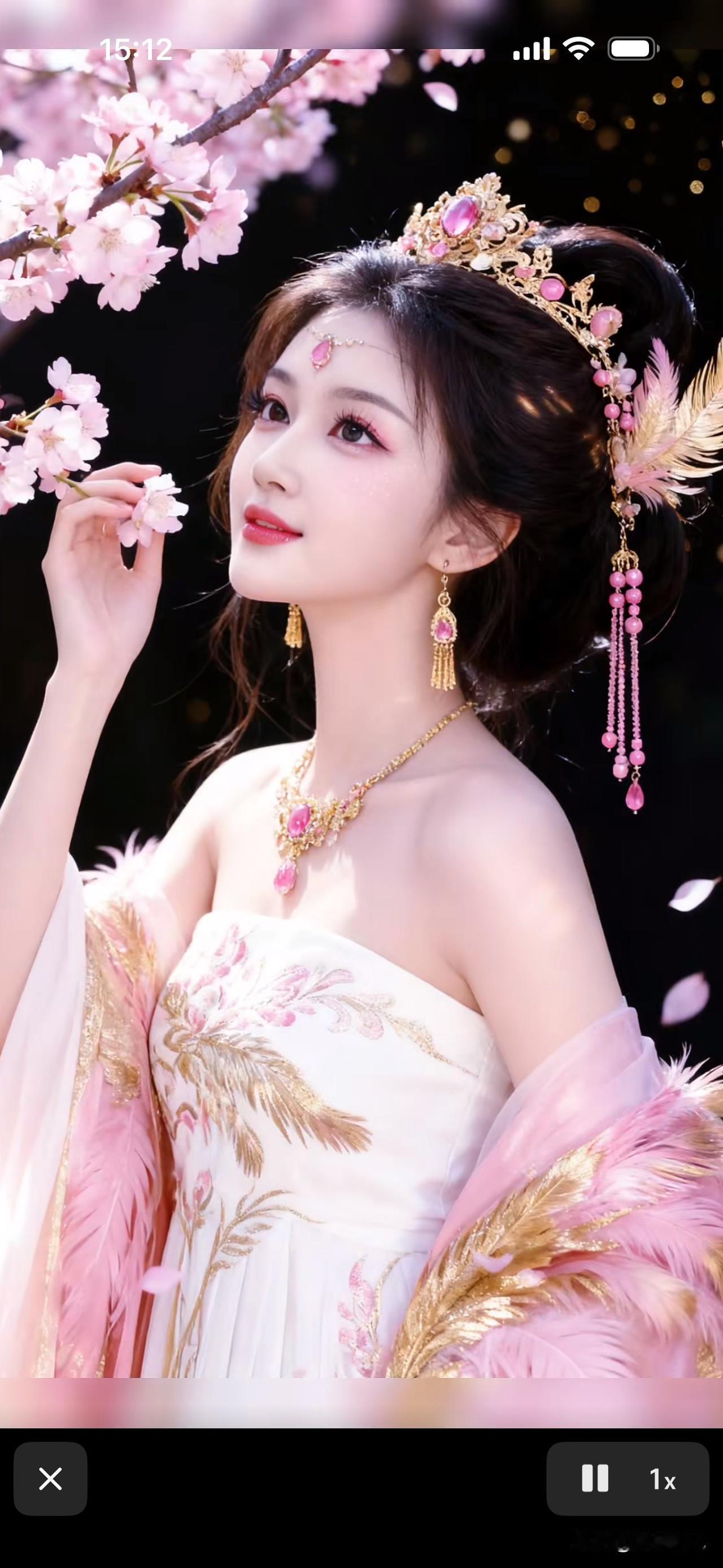 梦幻古风美人，花海中的仙子古典汉服美人古典国风美人梦幻花海仙女古典国风美人