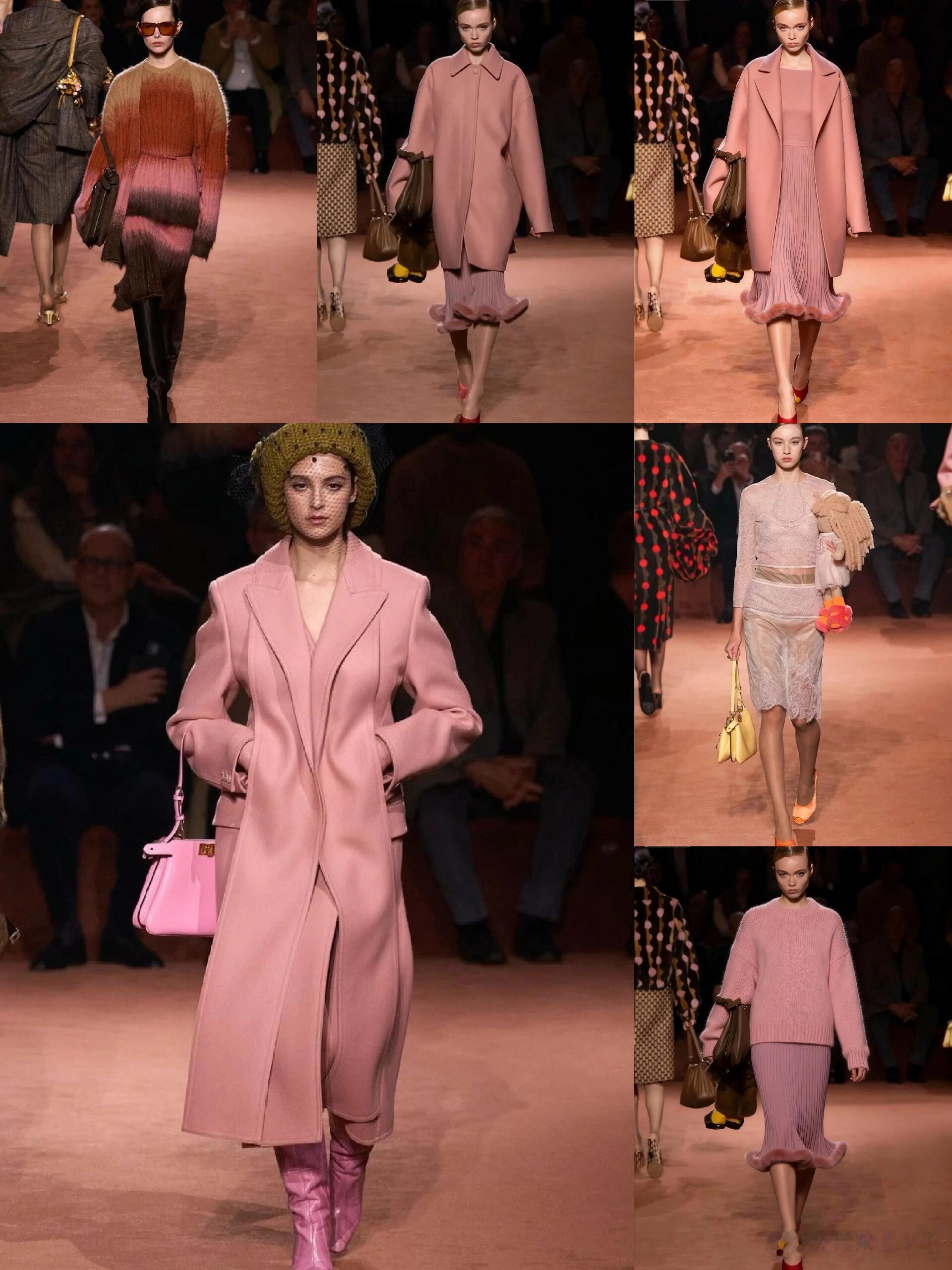 淡雅粉Fendi2025秋冬秀场的浪漫杀招！当时尚圈还在争论秋冬该被深沉色调统