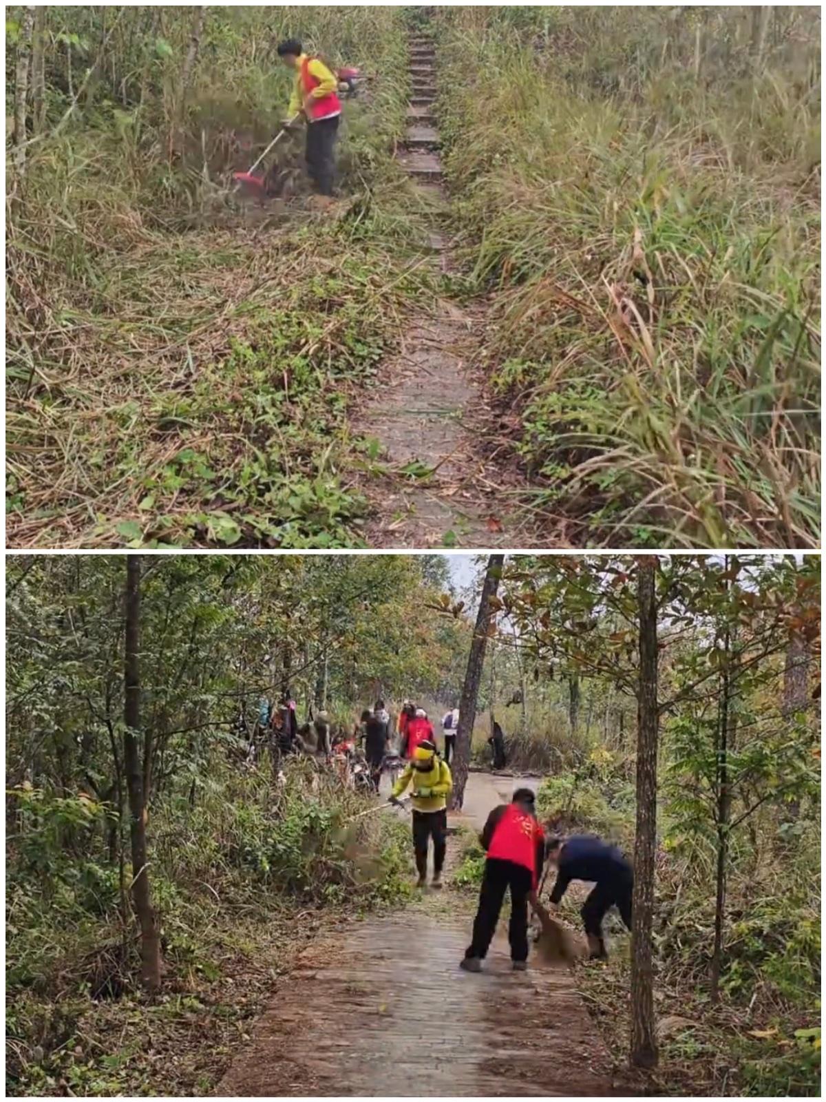 贵州黔西南，一男子跑步减肥时顺手义务割草，一个人干着干着竟来了200多人，网友：