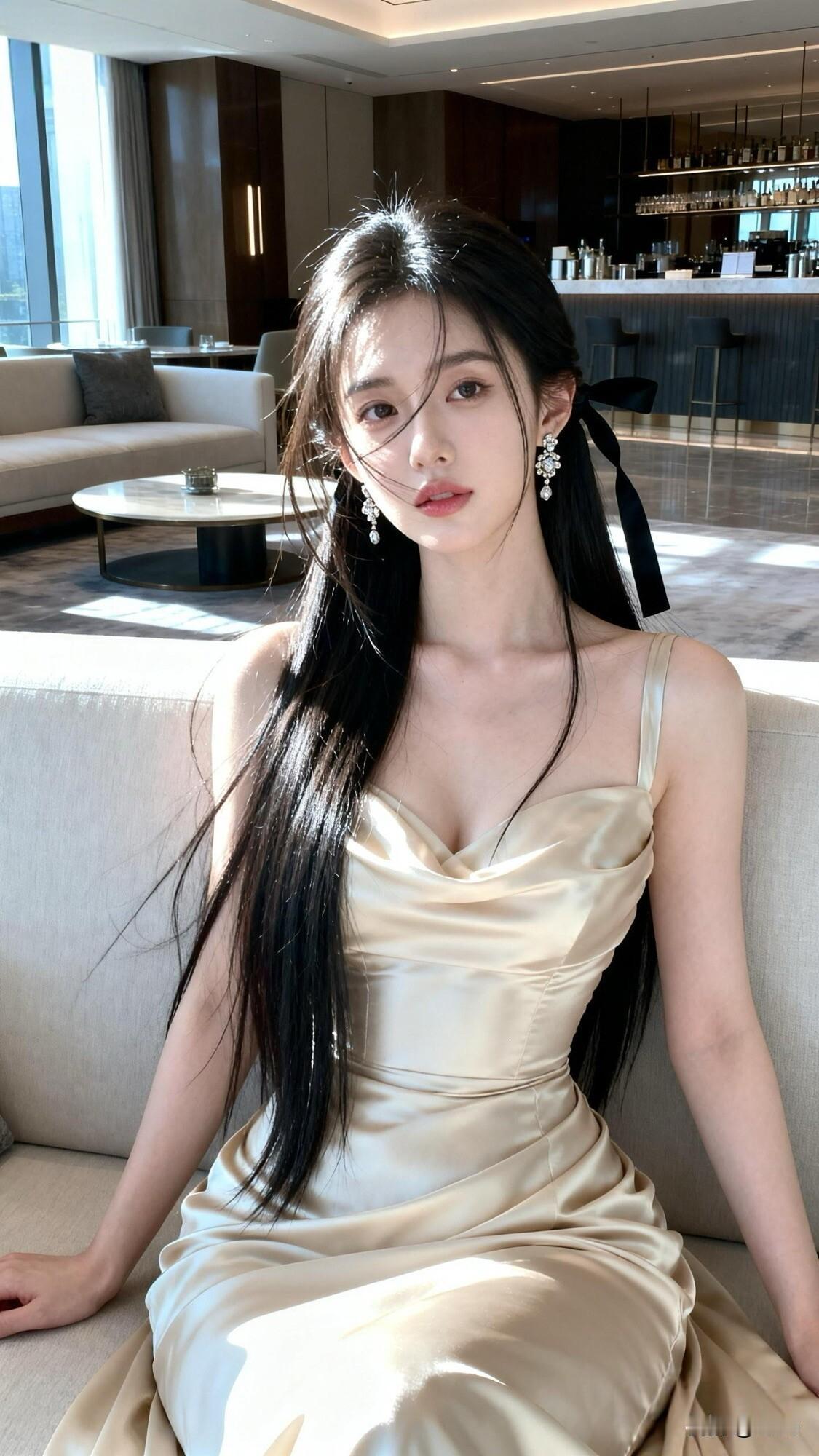 金钗玉佩映，美人坐春风。