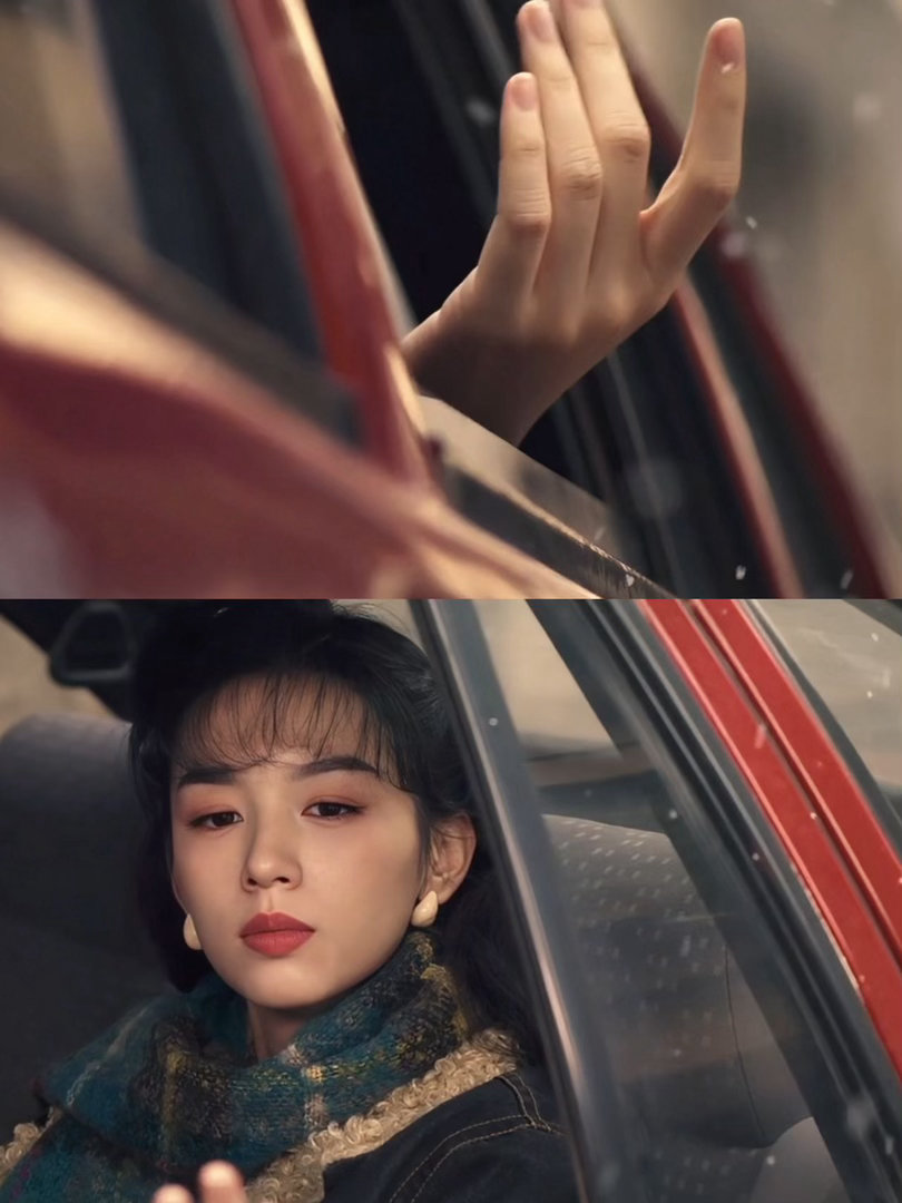 周也下雪封神镜头周也人生镜头+1，《你好1983》预告里，夏晓兰坐在车中看落雪