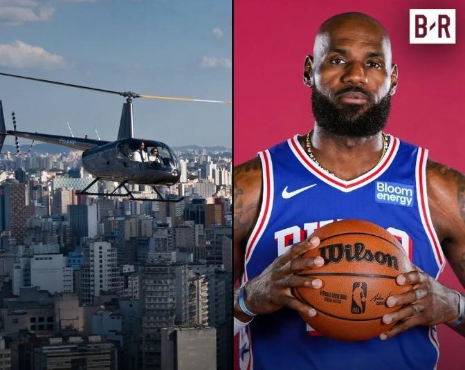 NBA独一份！詹姆斯直升机打卡上班！76人训练馆外轰鸣声炸响，直接打断西蒙