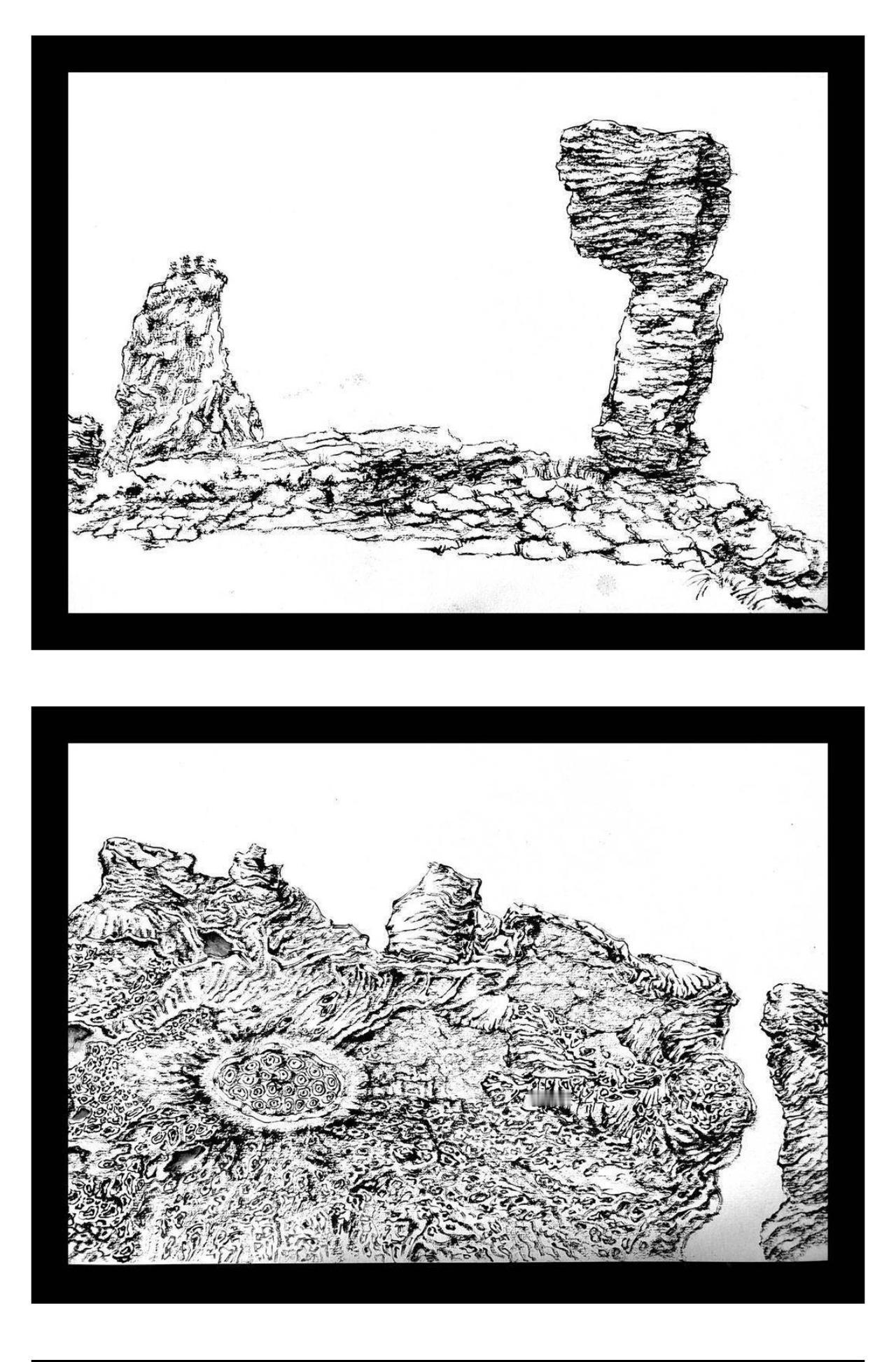 蓝光丨欣赏卢清的焦墨风景画之浅见卢清的焦墨画，我看了又看，总觉得其中蕴含着无