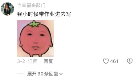 我小时候带作业进去写