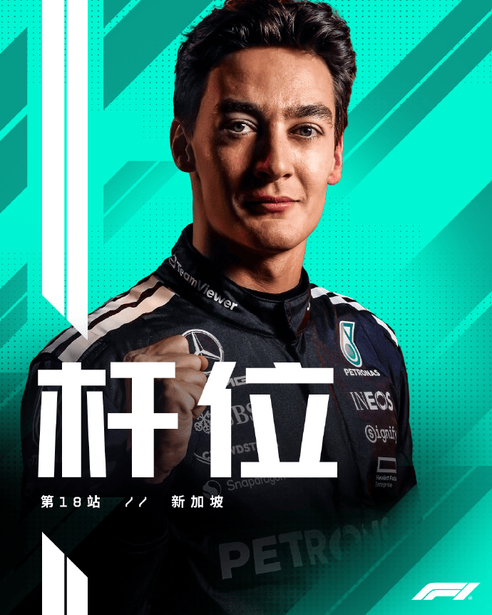 F1新加坡站排位赛: 拉塞尔杆位, 维斯塔潘P2&皮亚斯特里P3
