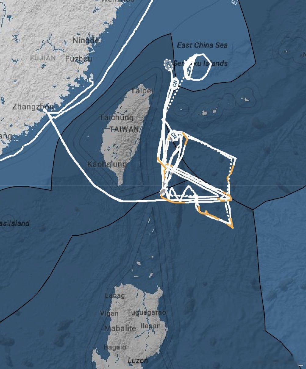 外网称6月1日至5日，中国海警2502舰和2304舰在台湾最东端岛屿以东200海