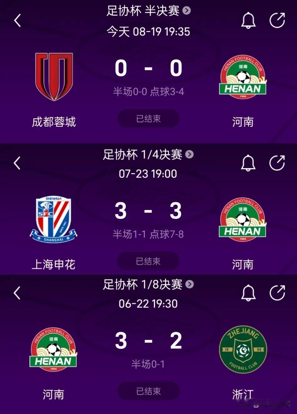 河南连斩申花、成都、浙江，挺进足协杯决赛，国安队颤抖吗?下半区汇聚了泰山、申花