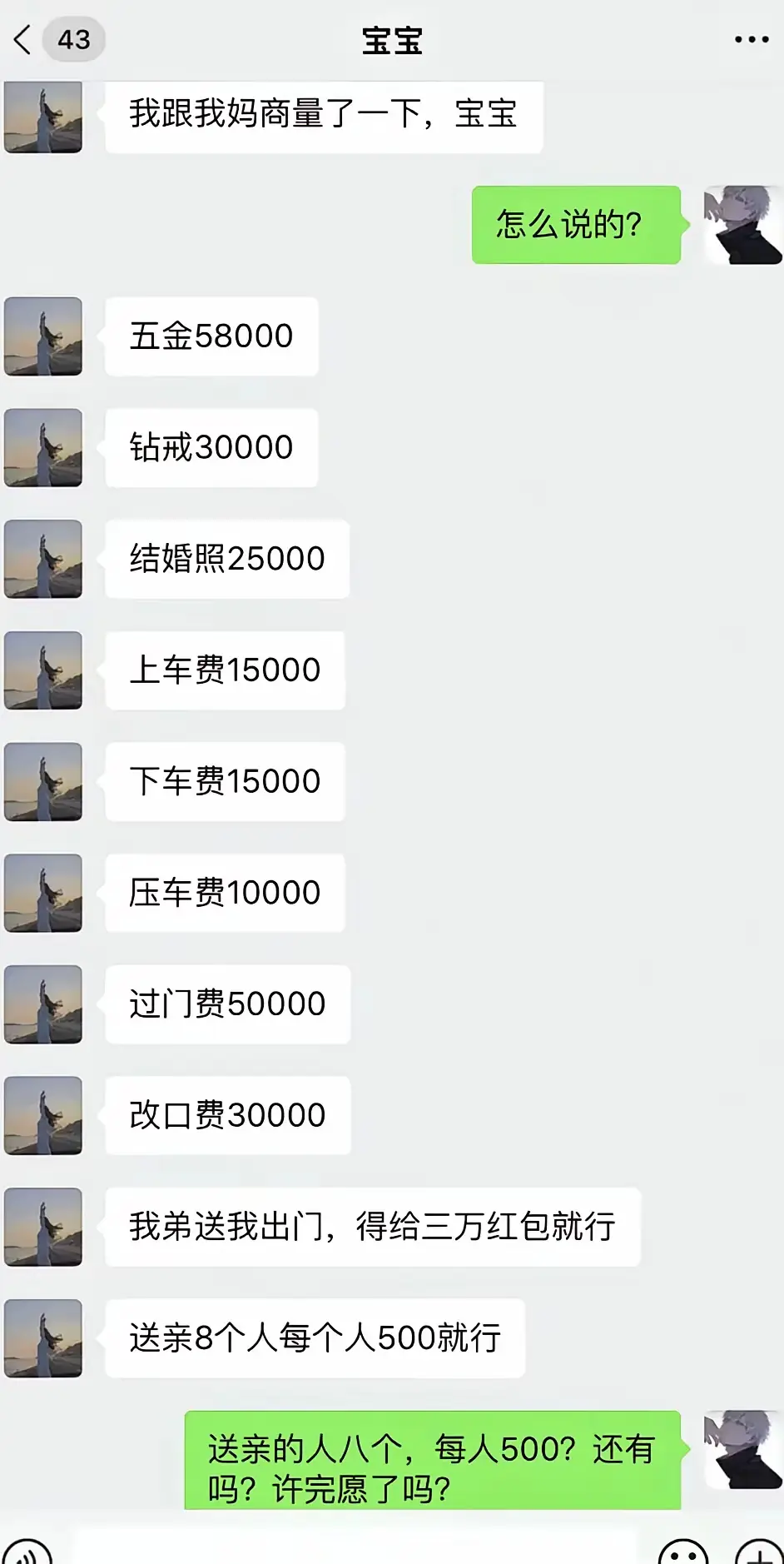 刚开始我以为男方家里很有钱