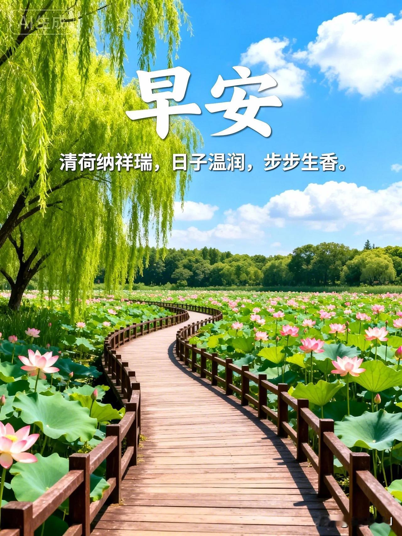 清晨有风，心里有光，好好生活，慢慢顺遂，早安。