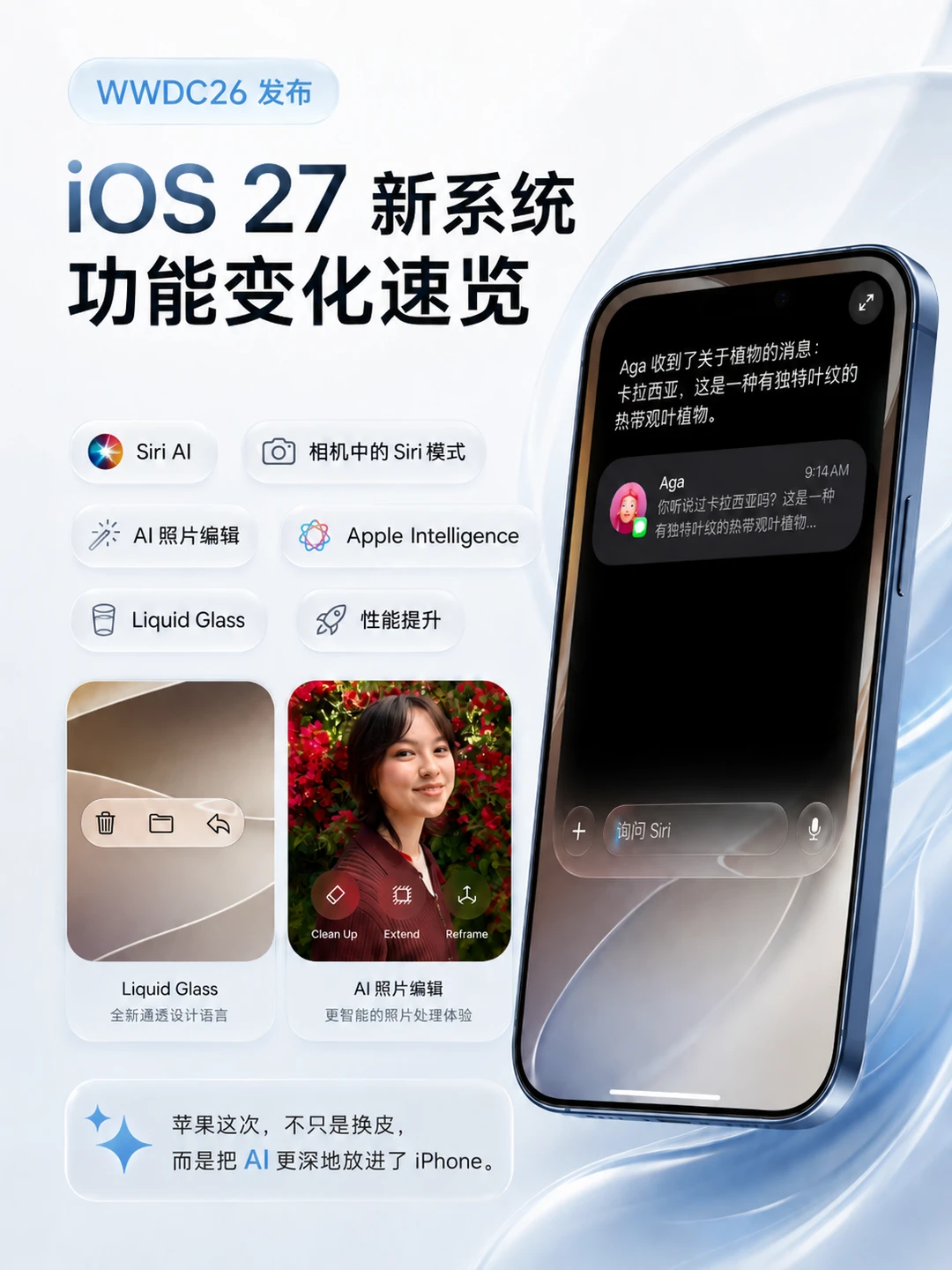 iOS 27 新功能和变化来了！
