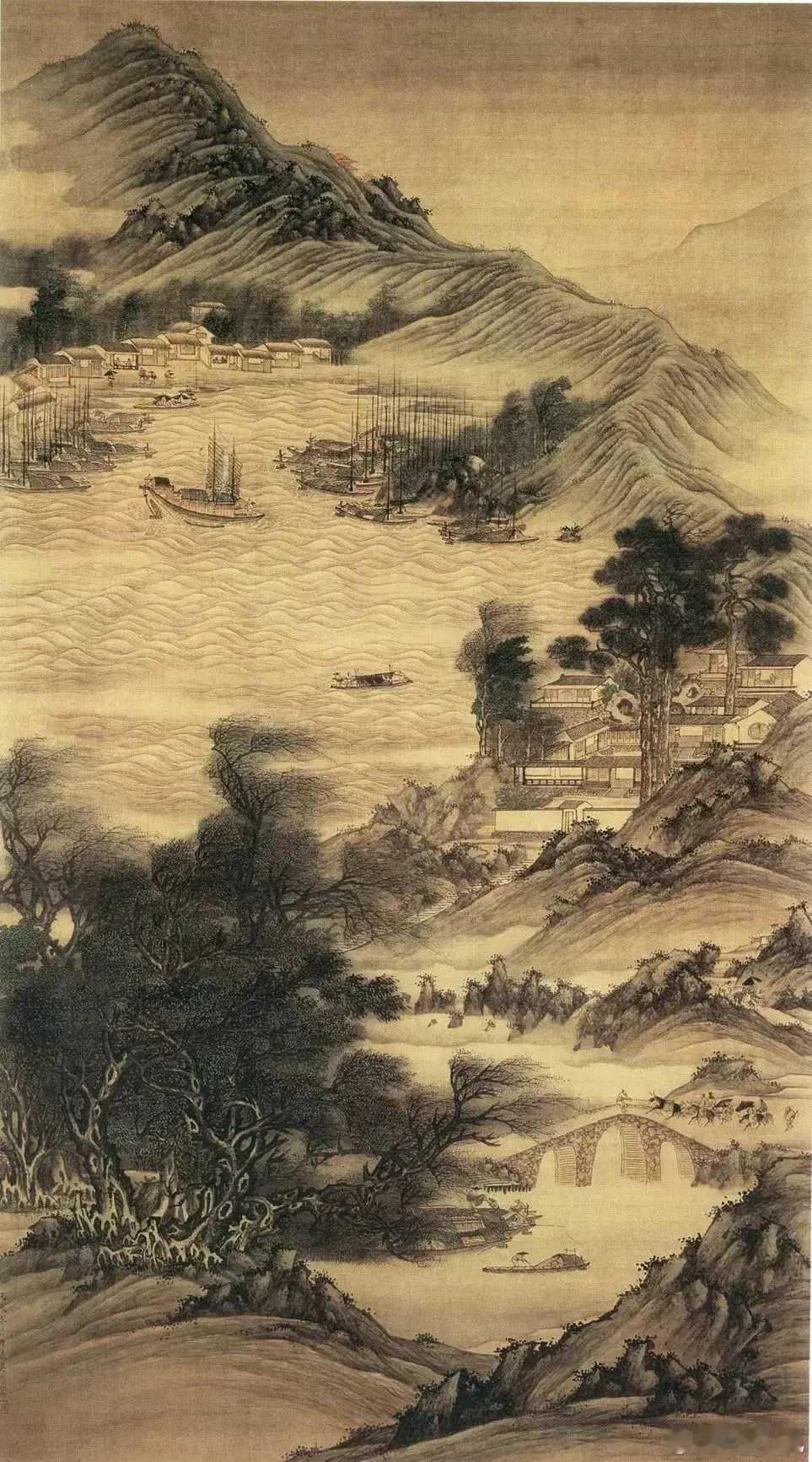 清樊圻《江干风雨图》。樊圻（1616年—1694年之后），生于明万历四十四年，