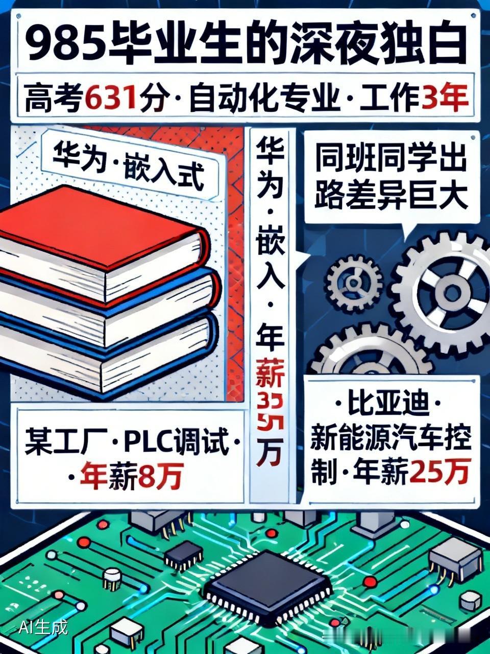 【一个985毕业生的深夜独白】"我是某985高校自动化专业毕业的，工作3年。