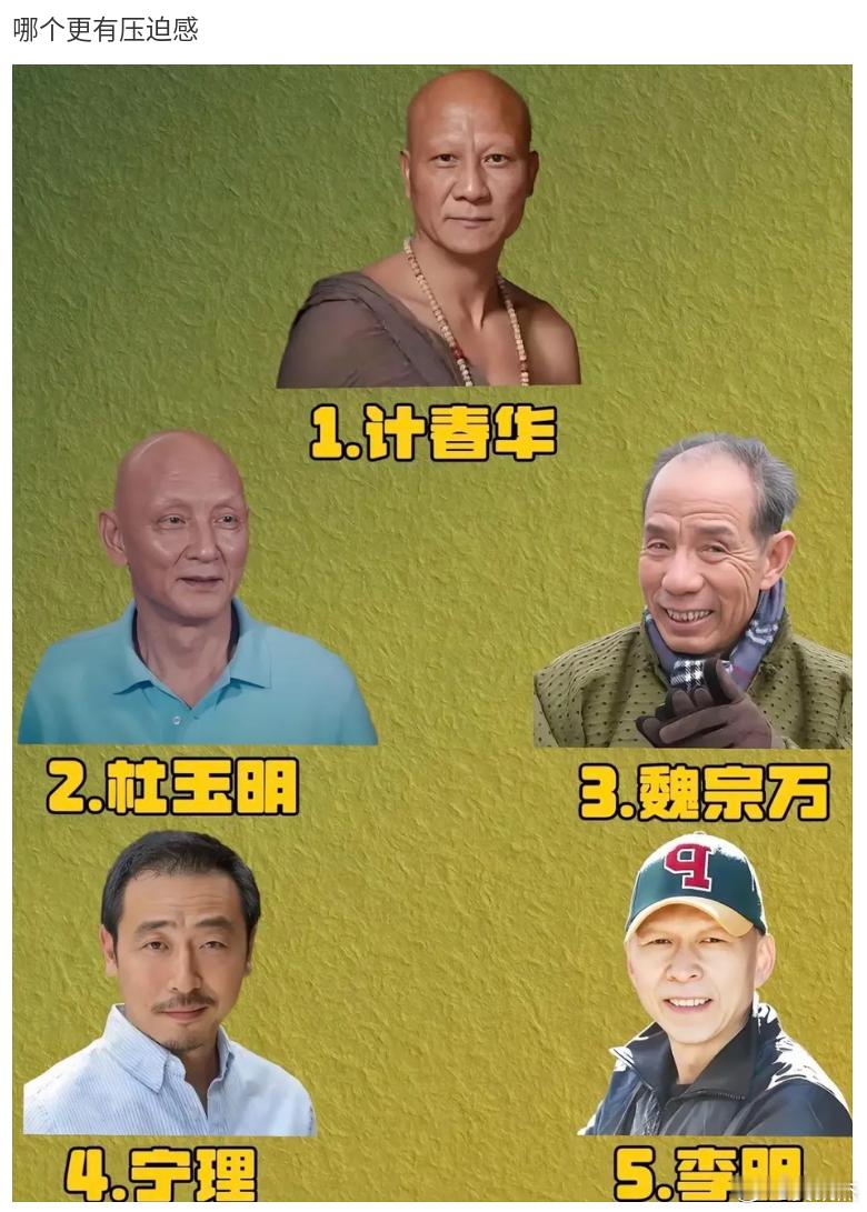 这五位演员都属于公认的“反派专业户”，你们觉得谁演的反派给你的压迫感最大？