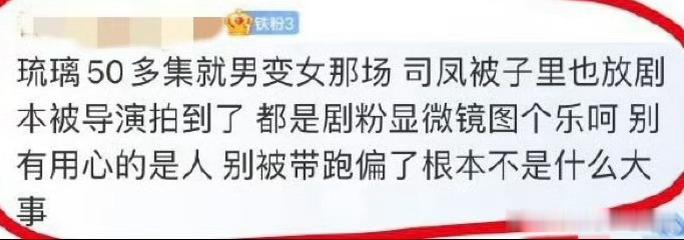 有网友发现，成毅从《琉璃》就有手拿剧本出镜的情况，这么多年来拍古装剧也有剧本不离