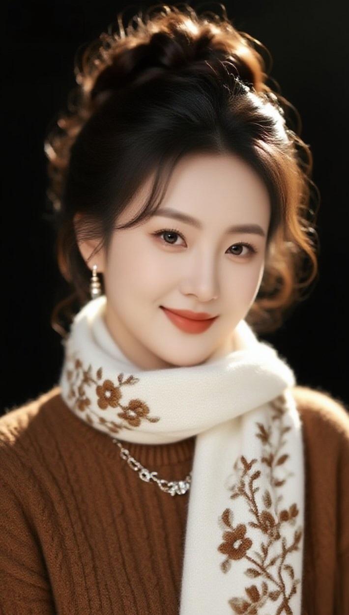 温柔冬日穿搭，暖心微笑，优雅动人