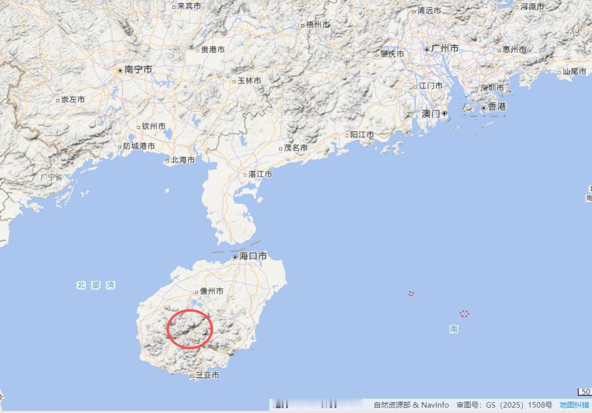 台湾岛很高大家都知道了，其实海南岛也很高，下图中那么多地方，以海南岛中部的五指山