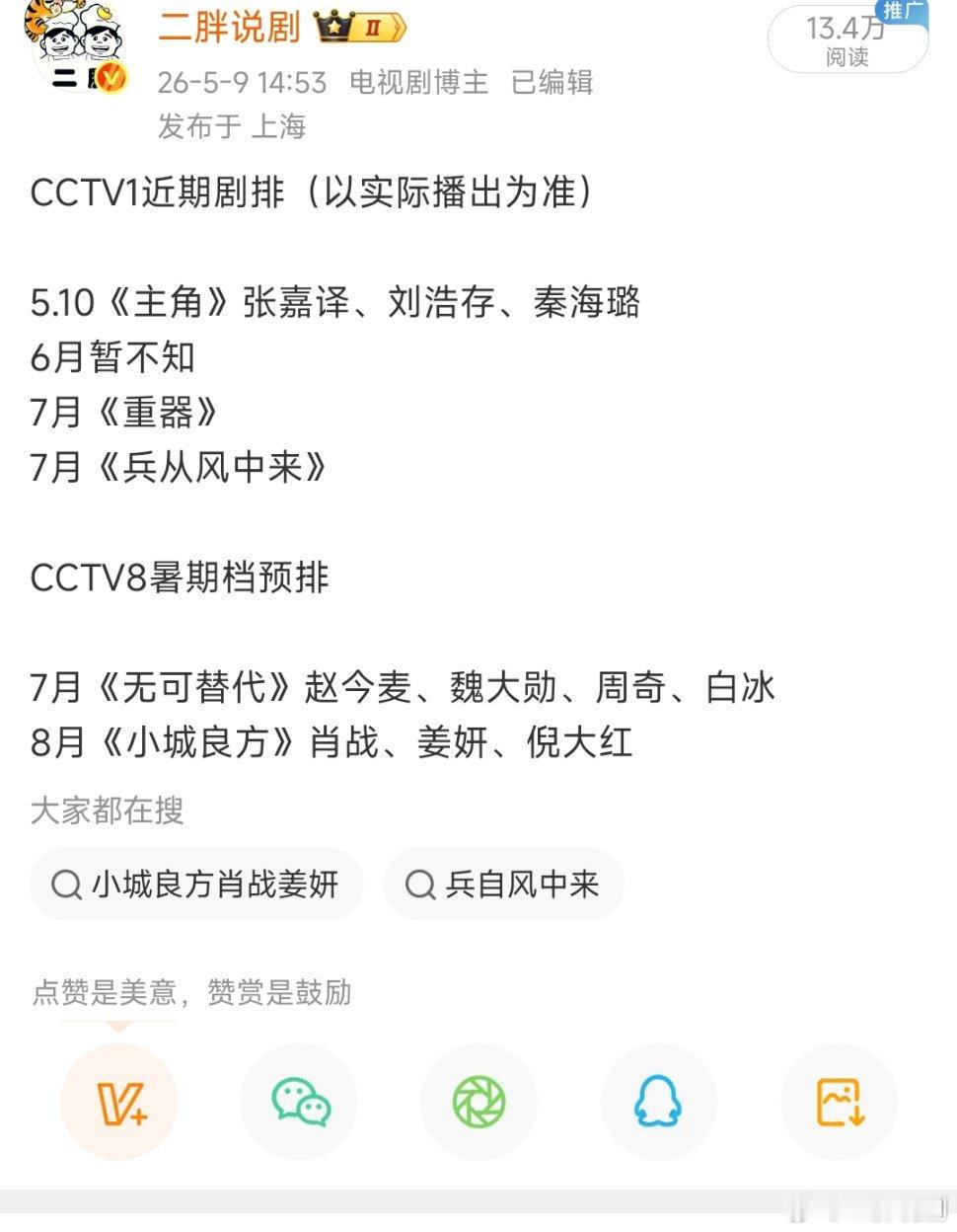 《小城良方》八月播出是二胖全网首发的八月中旬CCTV8备播小城良方排播