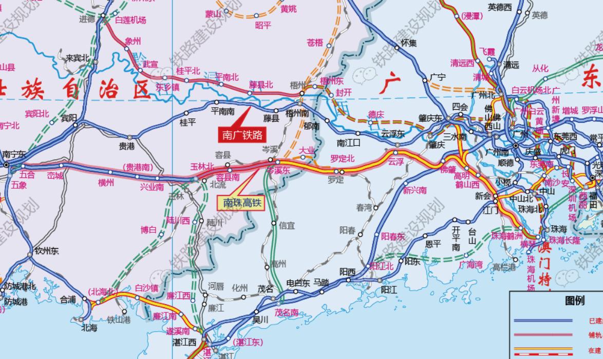 很多人一听南珠高铁，第一反应是：这不就是南广铁路的“复线”吗？真不是。南珠高铁