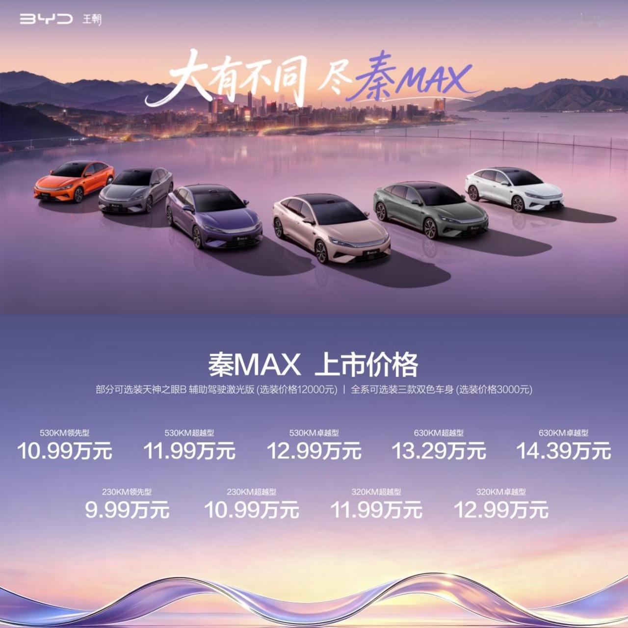 9.99万买B级闪充车？秦MAX重新定义年轻人的第一台B级车8月13日，比亚
