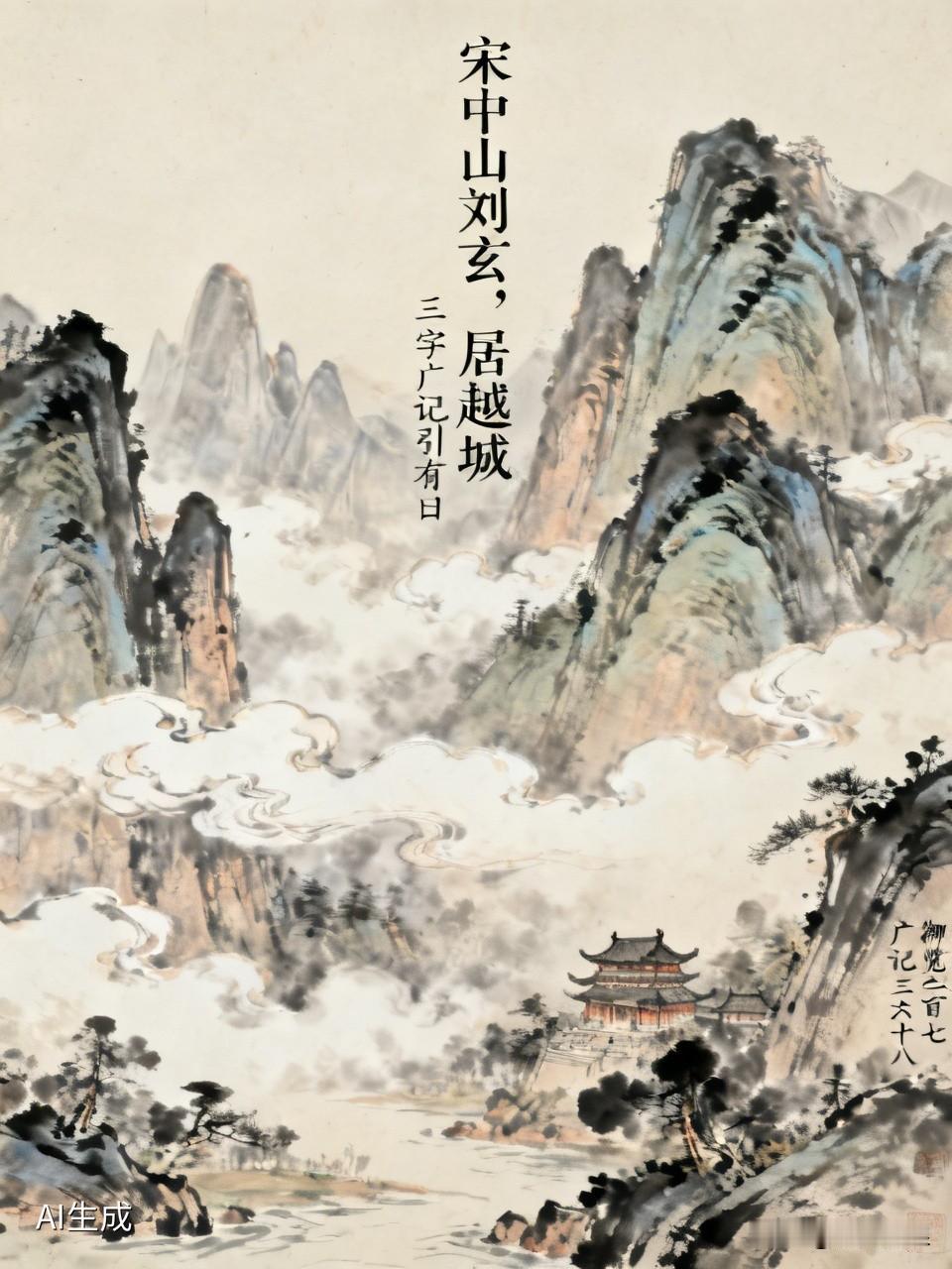 宋朝传奇故事宋时，中山人刘玄住在越城。一天晚上，有一个穿着一身黑色衣服的人前来