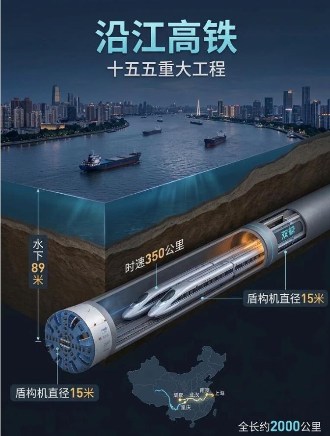 水下高铁居然是真的！  谁敢想，以后从上海去成都，早上在长江尾吃碗小馄饨，
