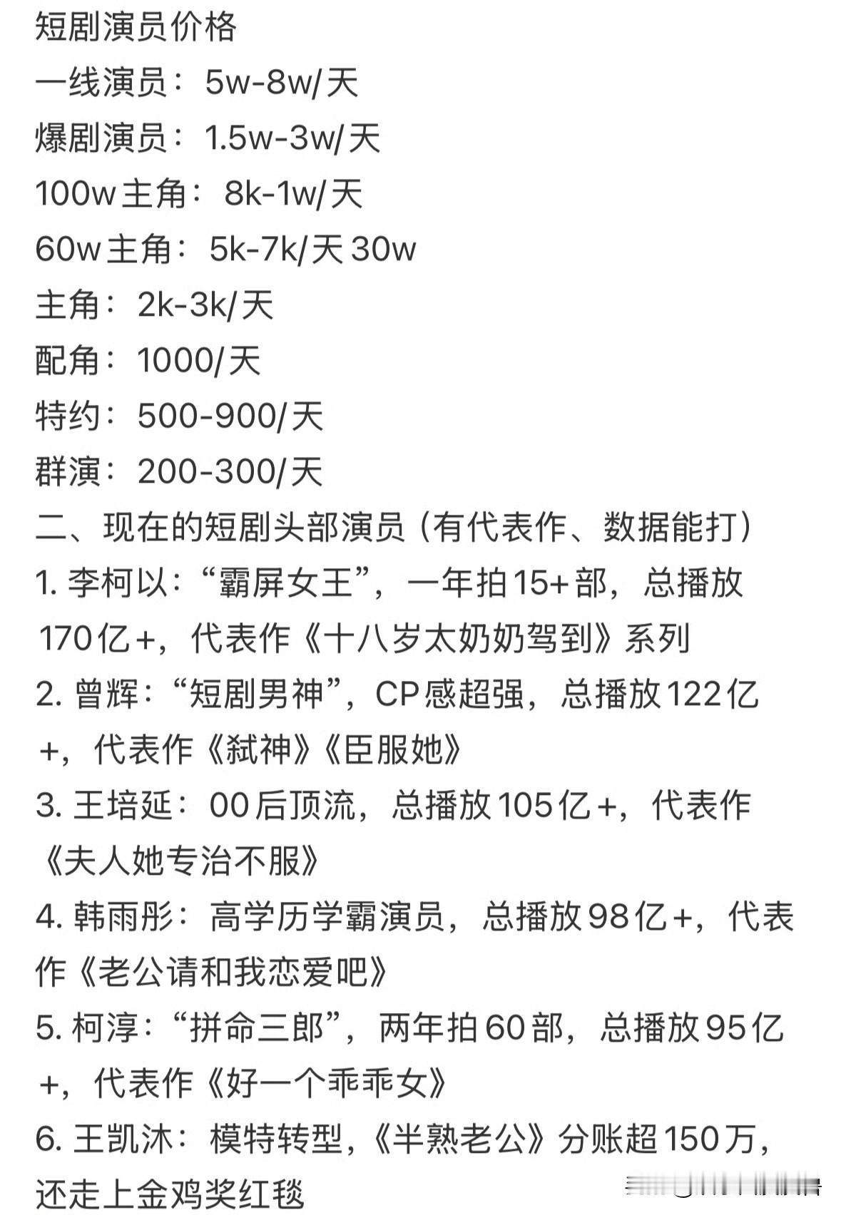 怪不得长剧明星都去拍短剧了，这短剧行业现在也太颠覆认知了，头部一天能赚到8万，这