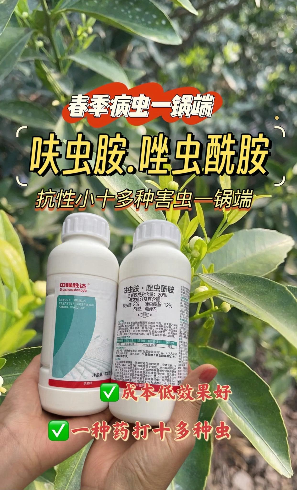 果树春季病害复配七八种药不如打一次呋虫胺唑虫酰胺,常见的蚜虫木虱蓟马花蕾蛆