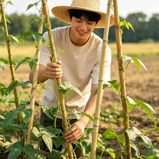 新手种豆角光长藤不结荚？避开两个错，藤蔓爬满架，豆角摘不停很多新手
