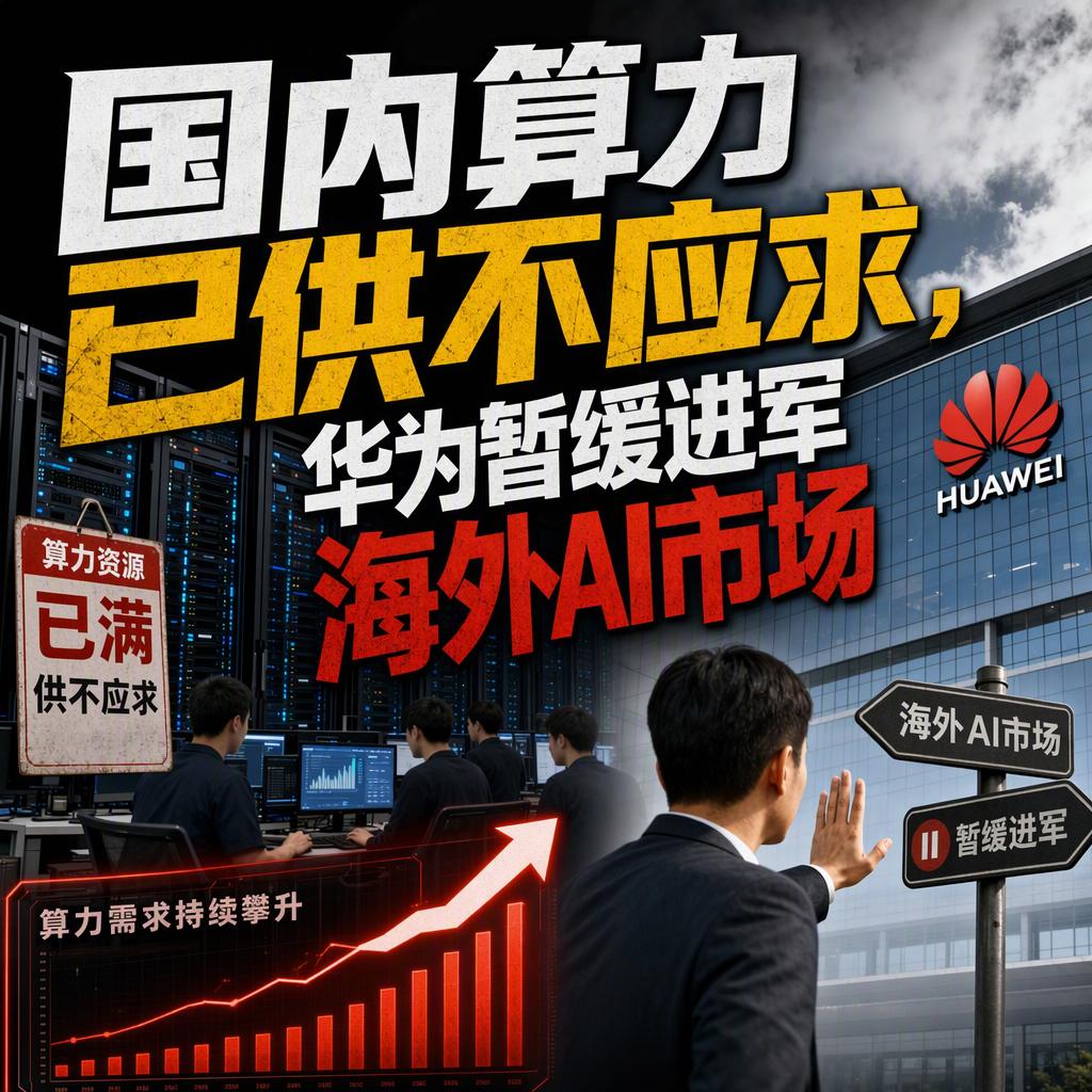 国内AI圈这两天最值得琢磨的一件事，是华为把海外市场往后放了。在2026华为全