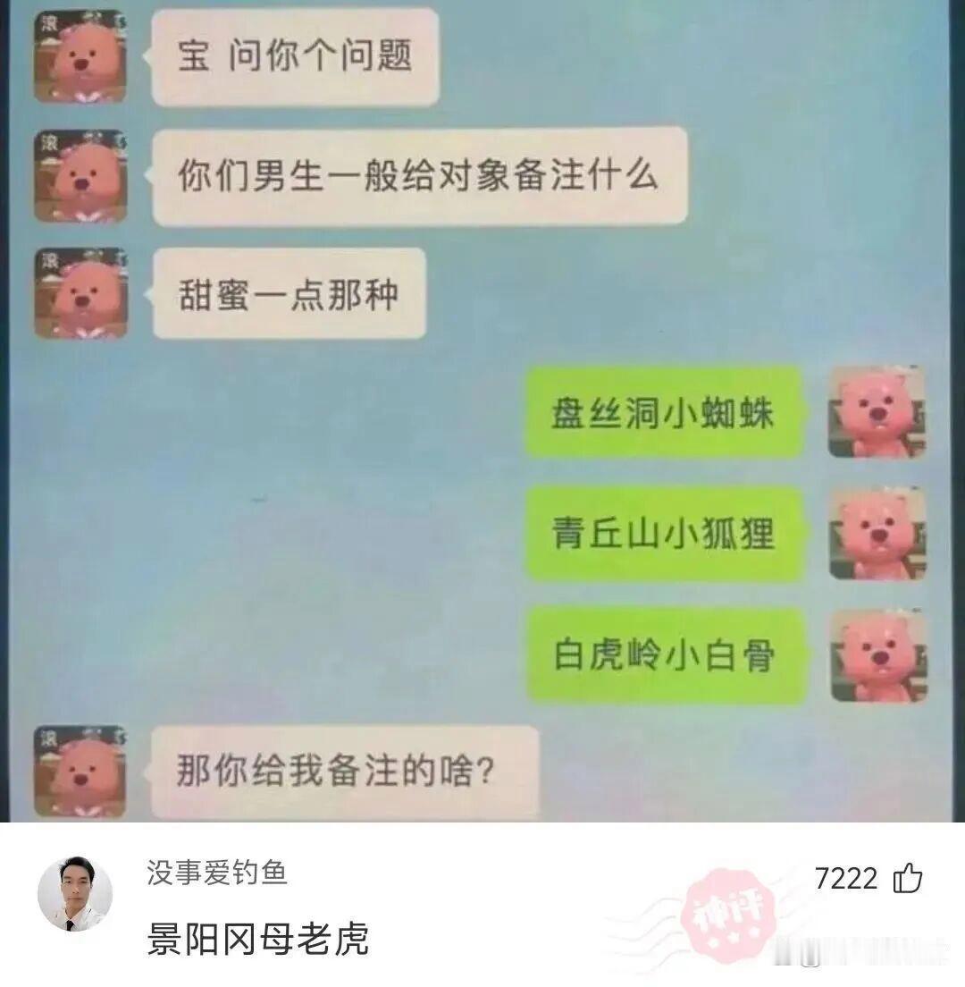 兄弟们，你们都对象备注什么呢？