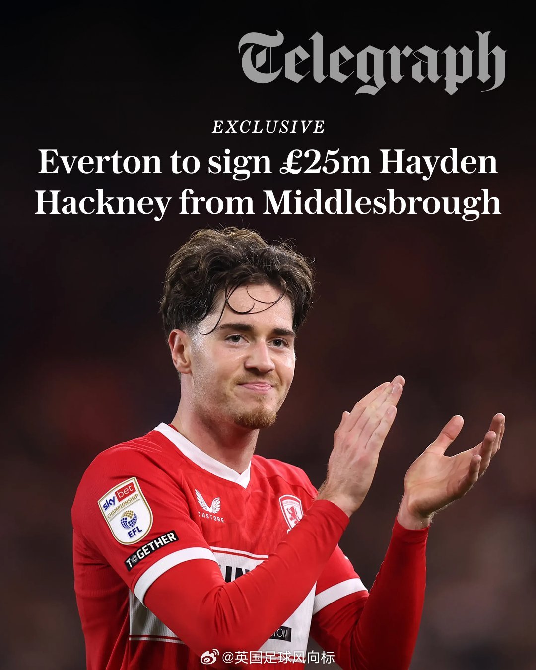 【埃弗顿2500万签下英冠MVP】《电讯报》JohnPercy消息：埃弗顿接近