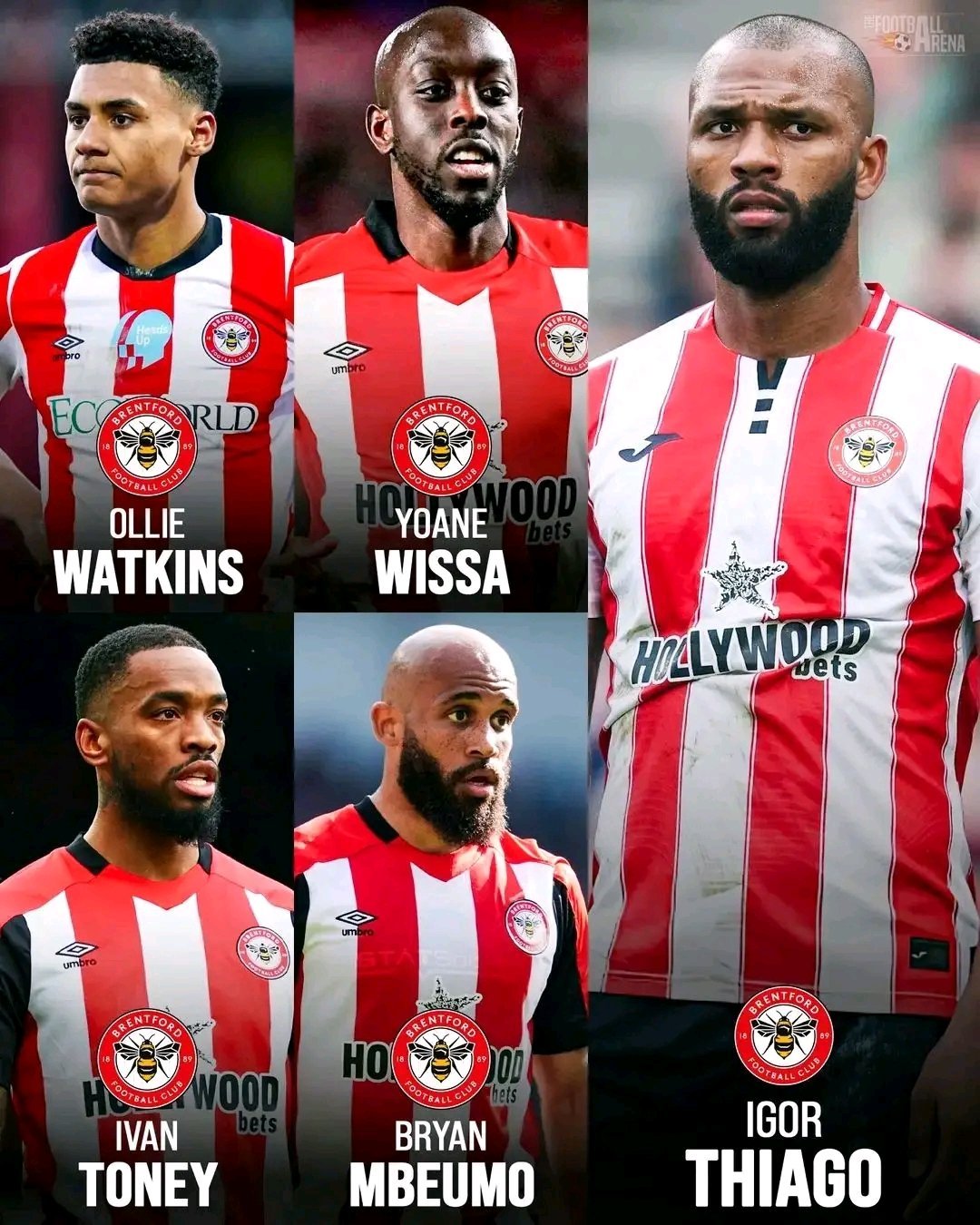 【英超马竞】布伦特福德神锋俱乐部：·在英冠一个赛季打进25球后，以3400万欧元