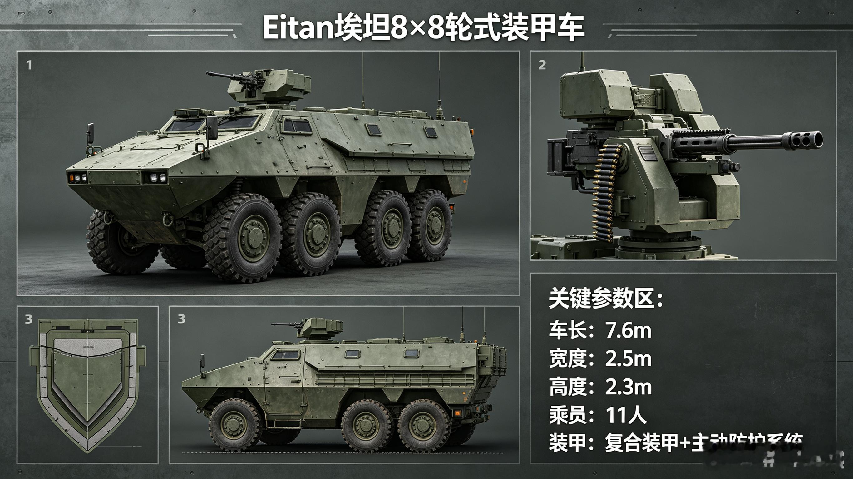 每天认识一件兵器——Eitan8×8轮式装甲车今天聊聊以色列国防军悄然掀起的一