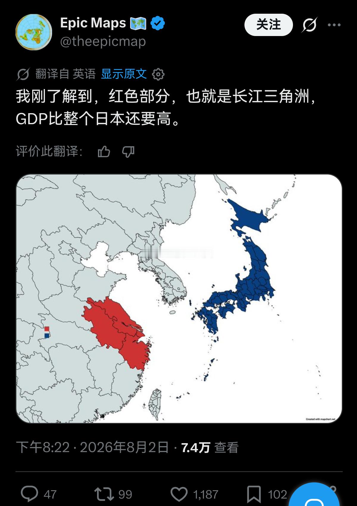 外网网友热议江浙沪皖包邮区的gdp比日本还高