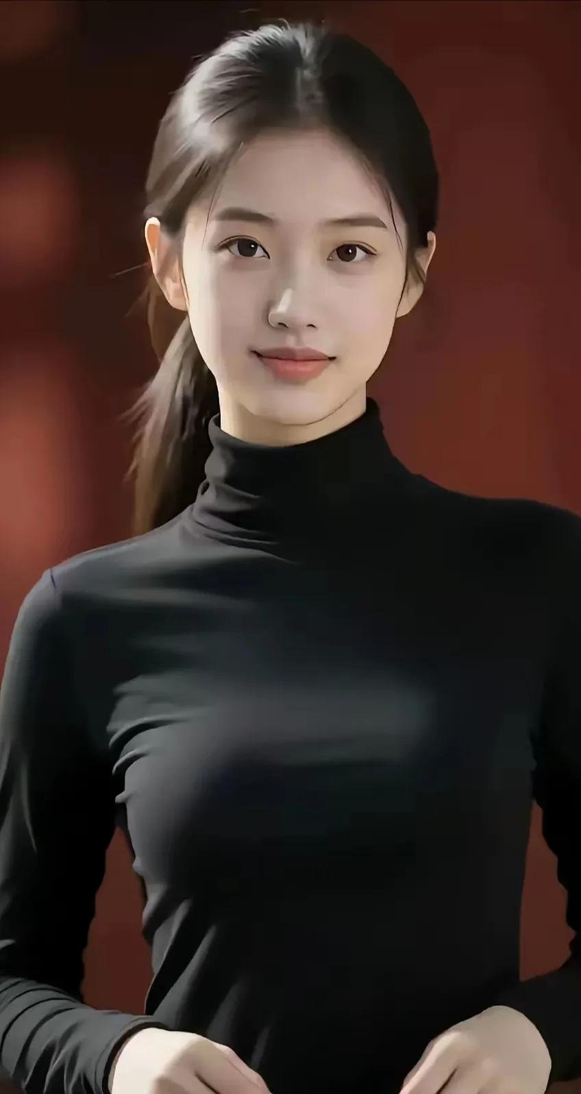 黑衣美人，静如夜空。