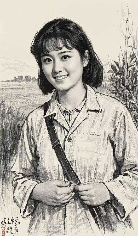 翻到这组素描瞬间破防了✨没有滤镜、没有修图，只有最朴素的工装、最干净的笑容，和