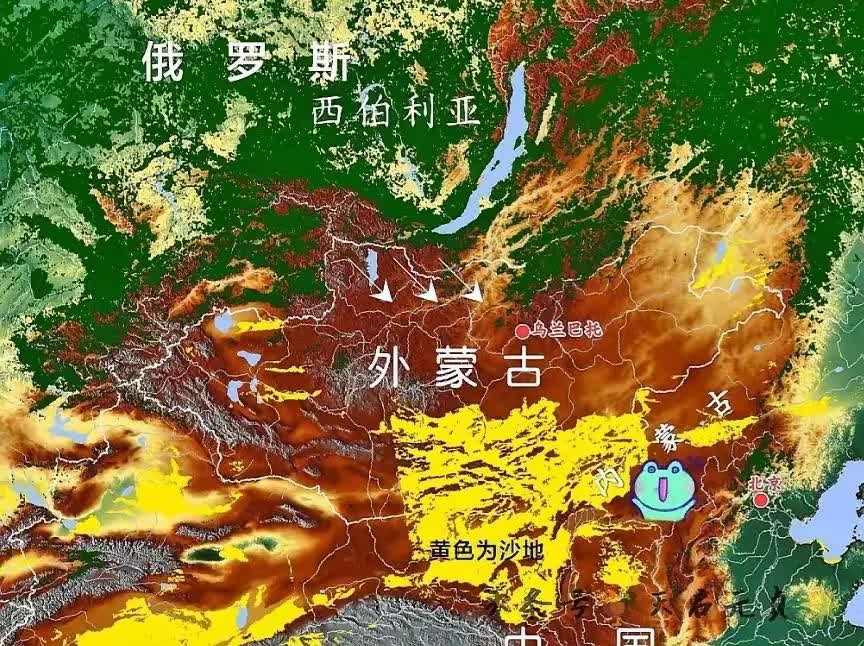 建议中国出兵蒙古国看看卫星云图，蒙古国的荒漠化越来越严重，而且沙漠地带基本上