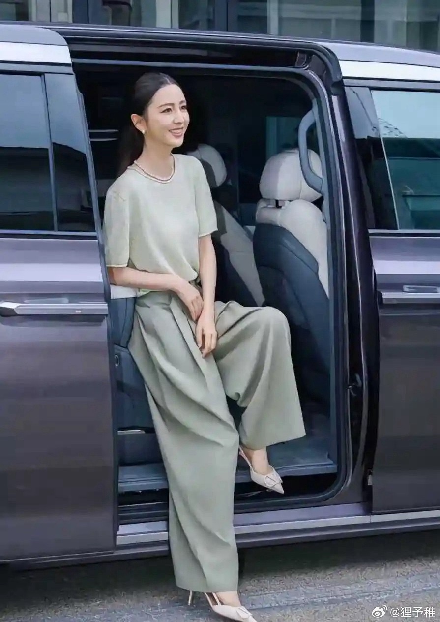 佟丽娅这身衣服不论是颜色还是款式，都很适合她