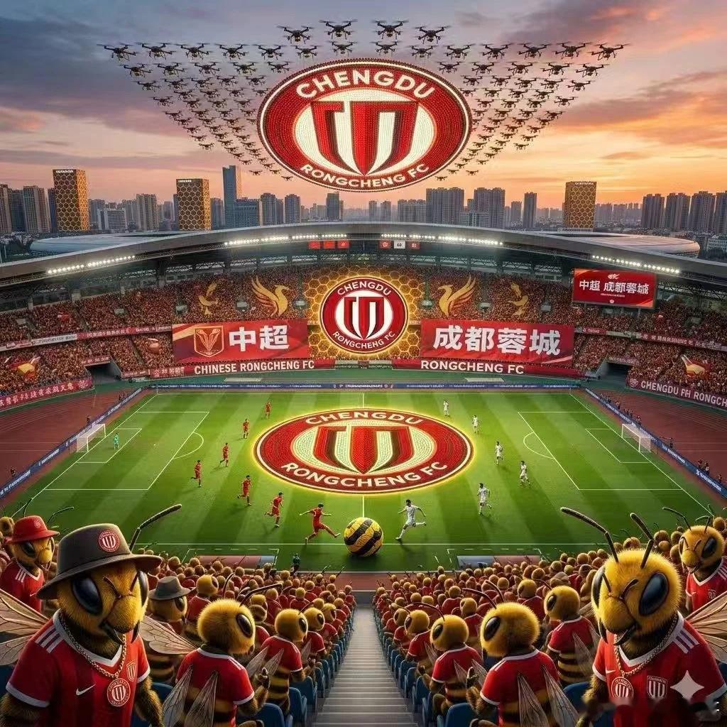 成都蓉城吉祥物上新：小蜜蜂，嗡嗡嗡~笑死一个算一个，不笑就把你jü痛。场均4万+