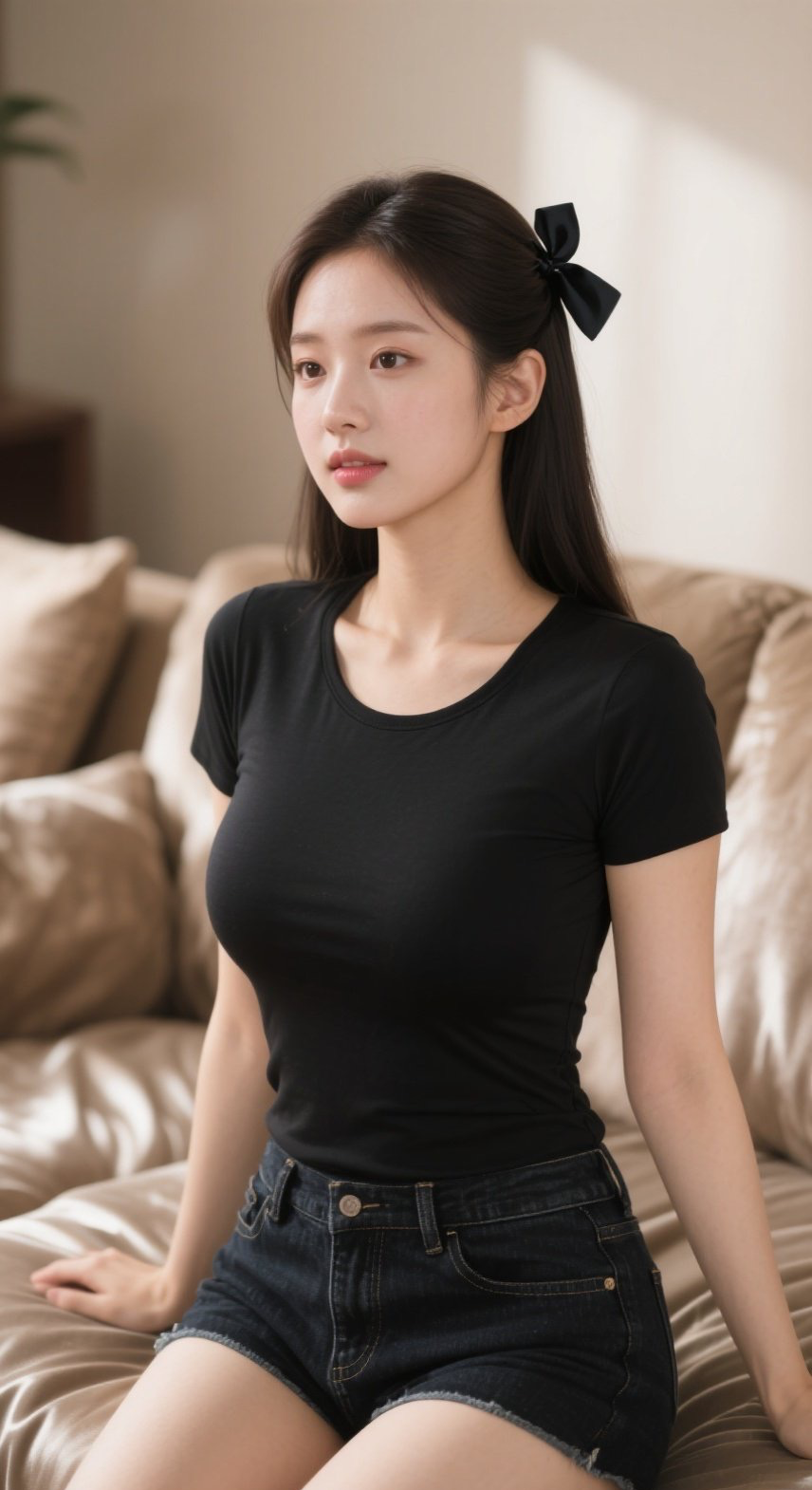 少妇慵懒倚窗边，白腿如雪尽显风情