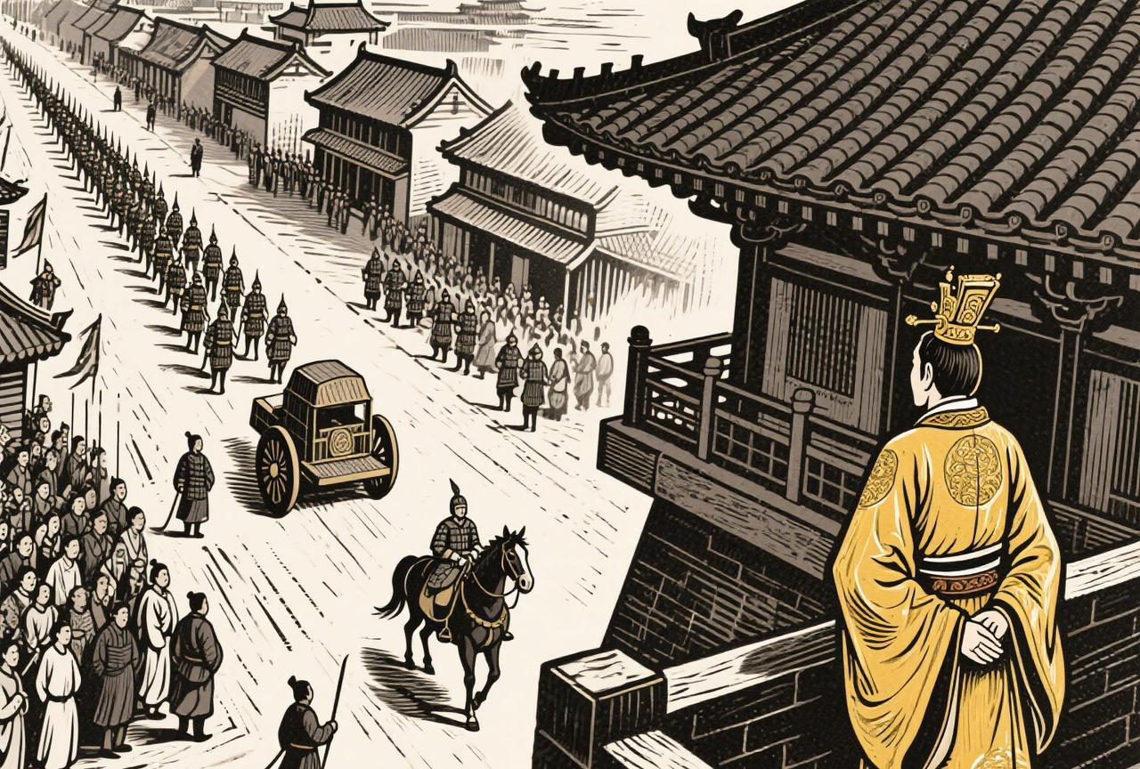 一个术士对秦始皇说：若要见到神仙，必须要隐匿君王的行踪，这样哪怕是恶鬼来索命都找